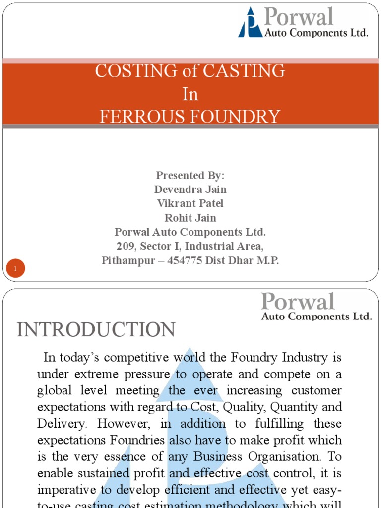 Casting Cost Estimation Methodology | PDF | Foundry | Casting