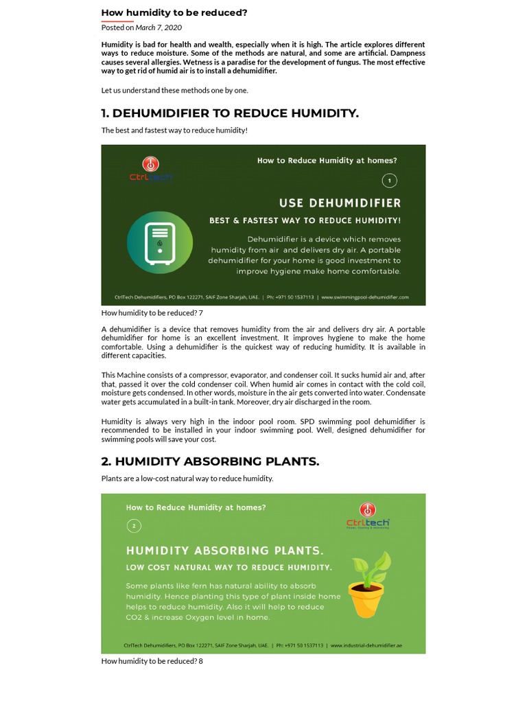 Effective Humidity Control Methods | PDF | Humidity | Clothes Dryer