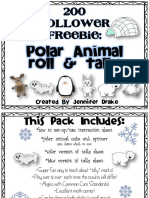 Polar Animal Rollto Tally Math Center FOLLOWERFREEBIE