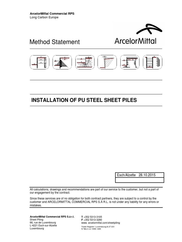PU Steel Sheet Pile Installation Guide | PDF | Deep Foundation | Civil ...