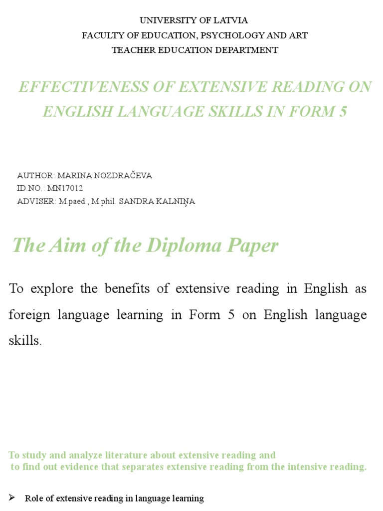 Extensive Reading's Impact on English Skills | PDF | Reading ...