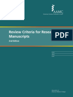 Review Criteria For Research Manuscripts - AAMC