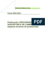 Espazos Horarios Provisionais Do Profesorado 2022 2023 CORRECCION DE ERROS 05 09