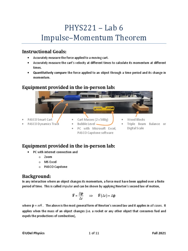 6 ImpulseMomentum Theorem PDF Force Momentum