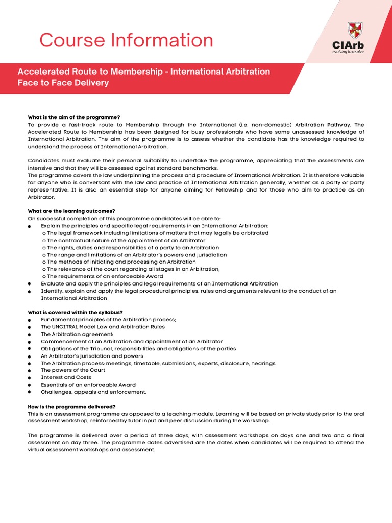 Fast-Track Membership in International Arbitration | PDF | Arbitration ...