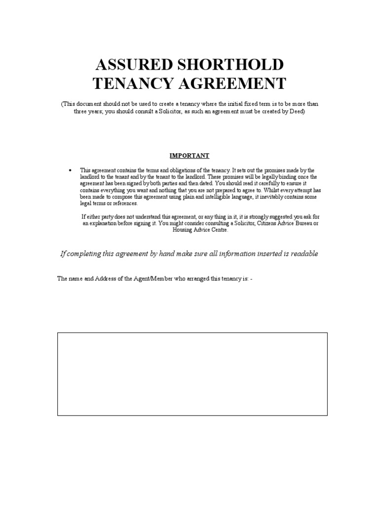 blank-assured-shorthold-tenancy-agreement-leasehold-estate-eviction