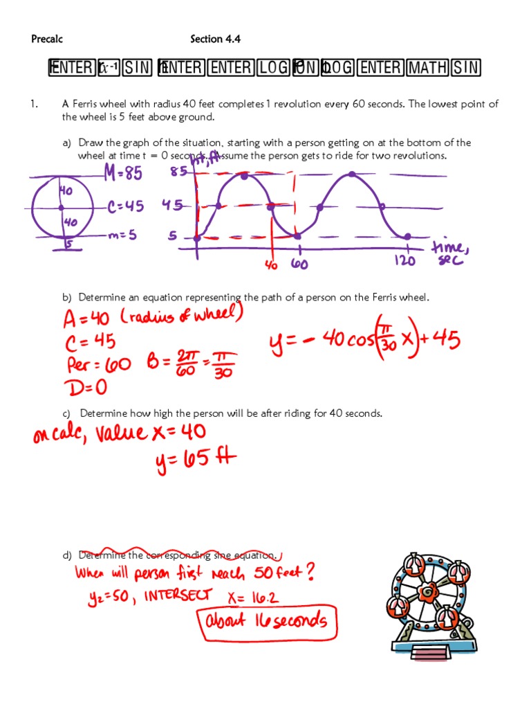 Ferris Wheel Motion and Equations | PDF