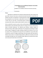 EXP 10 Determination of Parallelism Error and Flatness Between Micrometer Measuring Faces