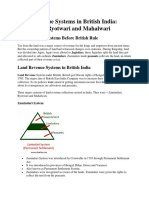Land Revenue System in British India