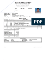 Bengaluru North University Exam Application Form