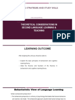 Topic 4 Theoretical Considerations in Second Language Learning & Teaching