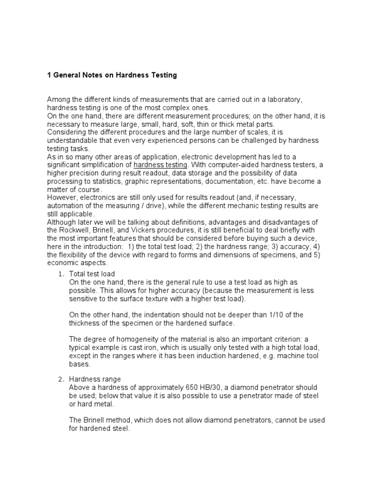 Lab02 Hardness Test Pdf Hardness Mechanical Engineering