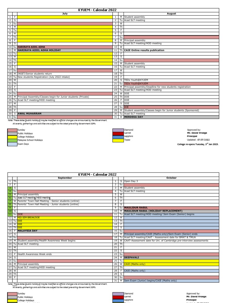 Kyuem Calendar 2025 Pdf Download 