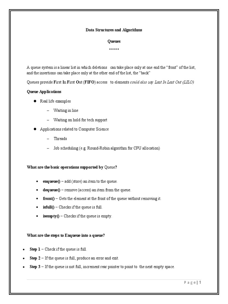 Tutorialandlab 4 Queue PDF Queue (Abstract Data Type) Applied