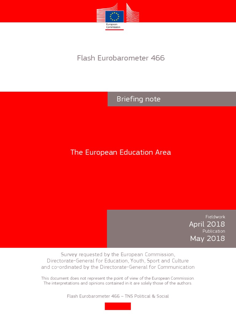 The European Education Area. Eurobarometer PDF European Union