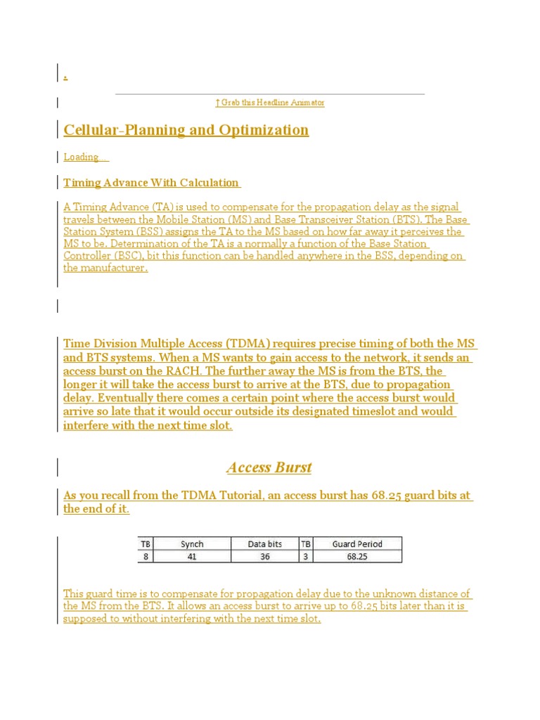 Determining Cell Size in GSM Through Timing Advance Calculations PDF