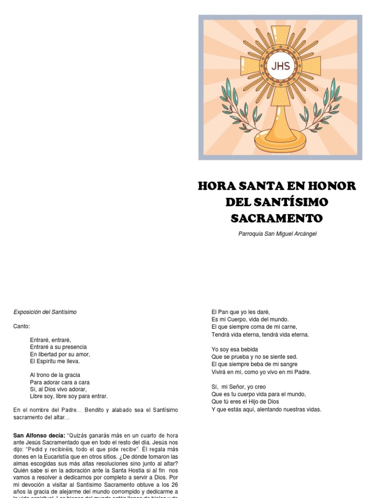 Hora Santa de Adoración al Santísimo | PDF | eucaristía | Pecado
