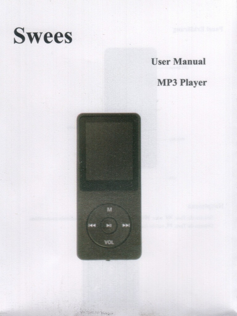 Swees MP3 Player Manual PDF