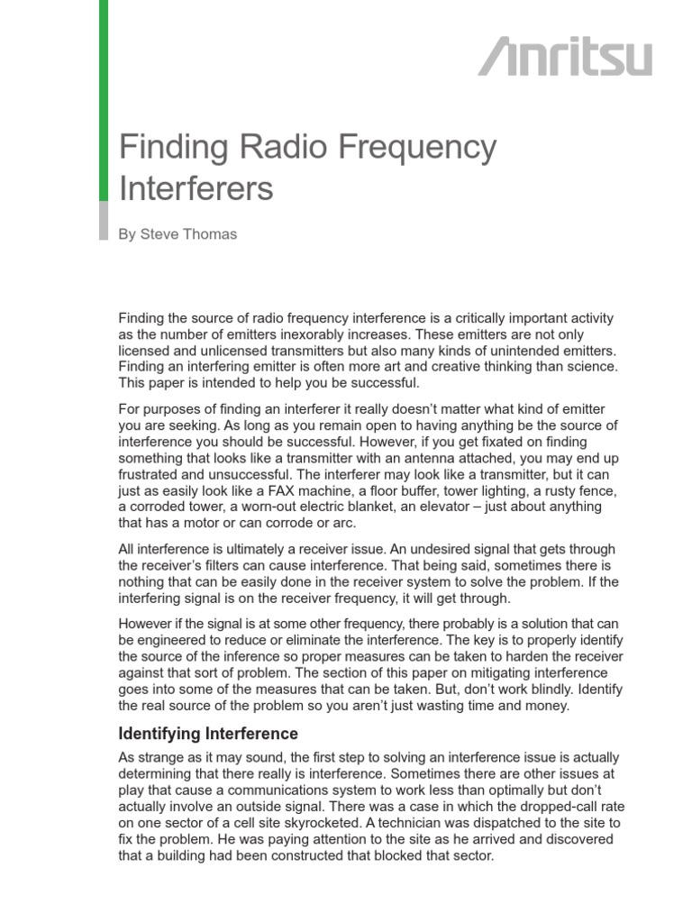 Finding Radio Frequency Interferers: by Steve Thomas | PDF ...