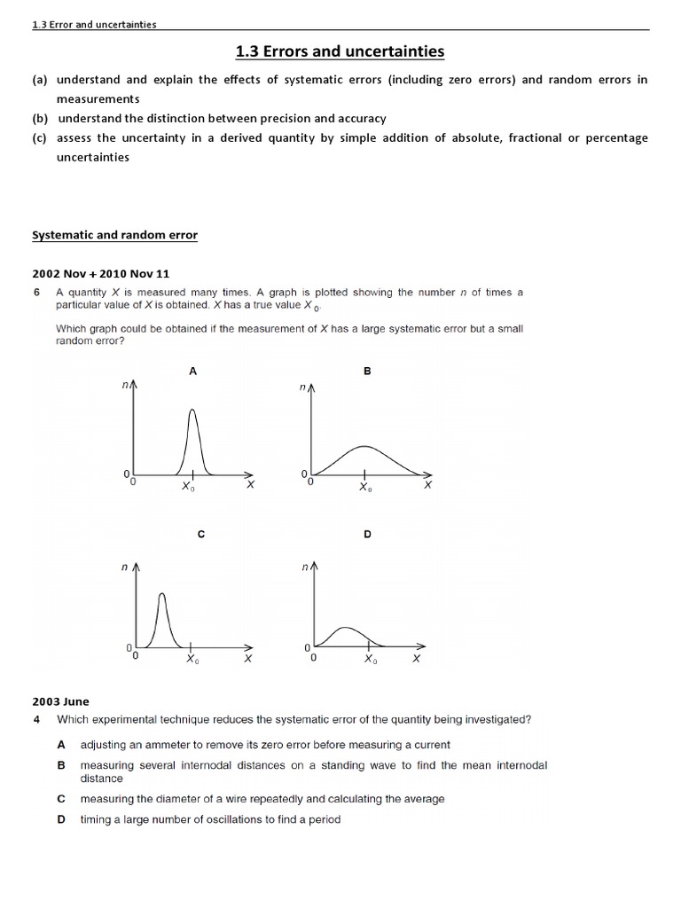 Understanding Errors and Uncertainties | PDF | Volume | Observational Error
