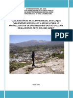 Estudio Asignación de Agua Superficial en La Cuenca Alta Del Río Sama - 2010