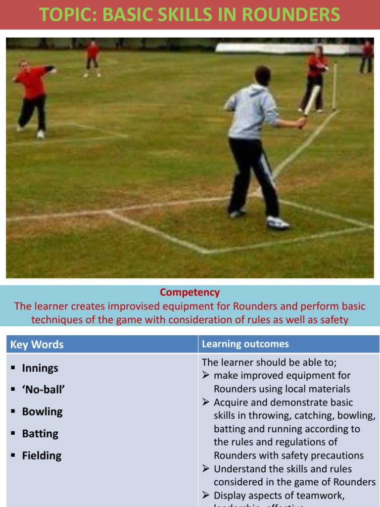 Topic7 Basic Skills in Rounders PDF Bowling (Cricket) Ball Games