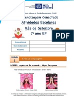 Atividade Escolar Setembro LGG MAT 7º Ano EF