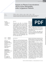 Effects of Escitalopram On Plasma Concentrations of Aripiprazole and Its Active Metabolite, Dehydroaripiprazole, in Japanese Patients