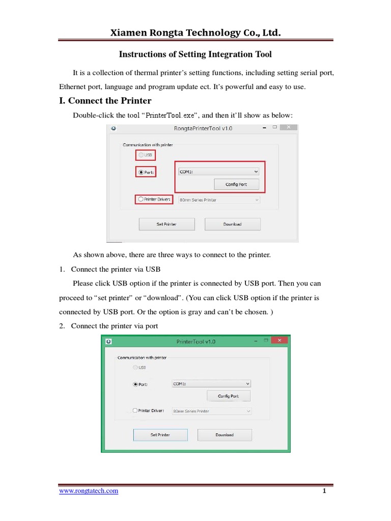 Rongta Printer Setting Tool Guide | PDF | Ip Address | Printer (Computing)