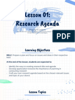 Research Agenda Planning: Crafting a Clear Focus