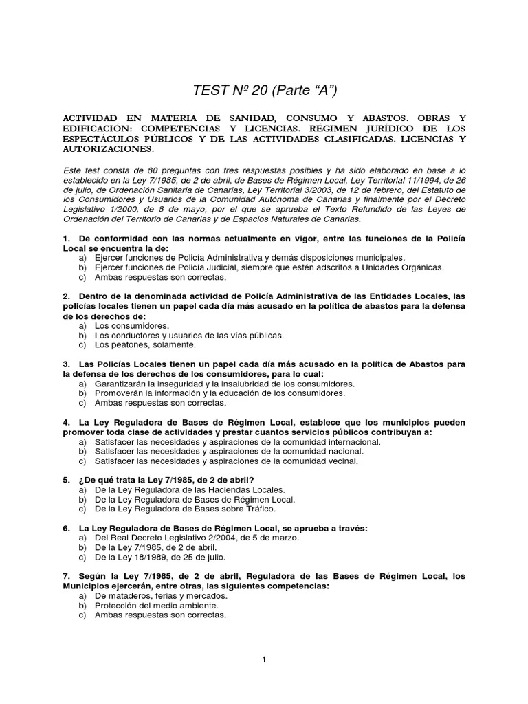 TEST ADMISTRATIVO 20 23 TEST 20 Test 20 2017 PARTE 