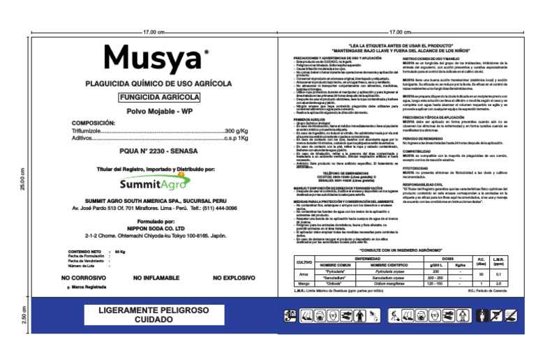 Precauciones y Uso de Fungicida MUSYA | PDF | Agua | Pesticida