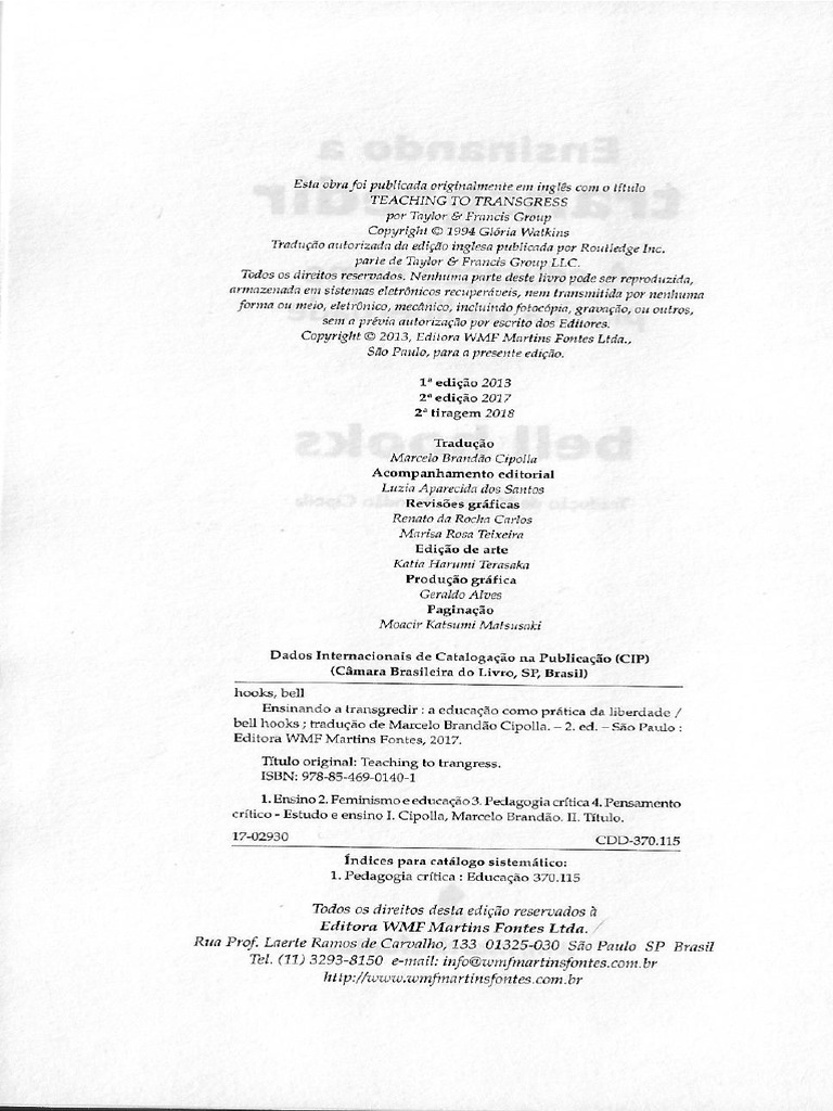 Bell Hooks Ensinando A Transgredir PDF