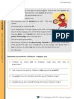 A1 4 - FLG - Verbes Mettre Prendre Porter - 2 - Fiche Apprenant