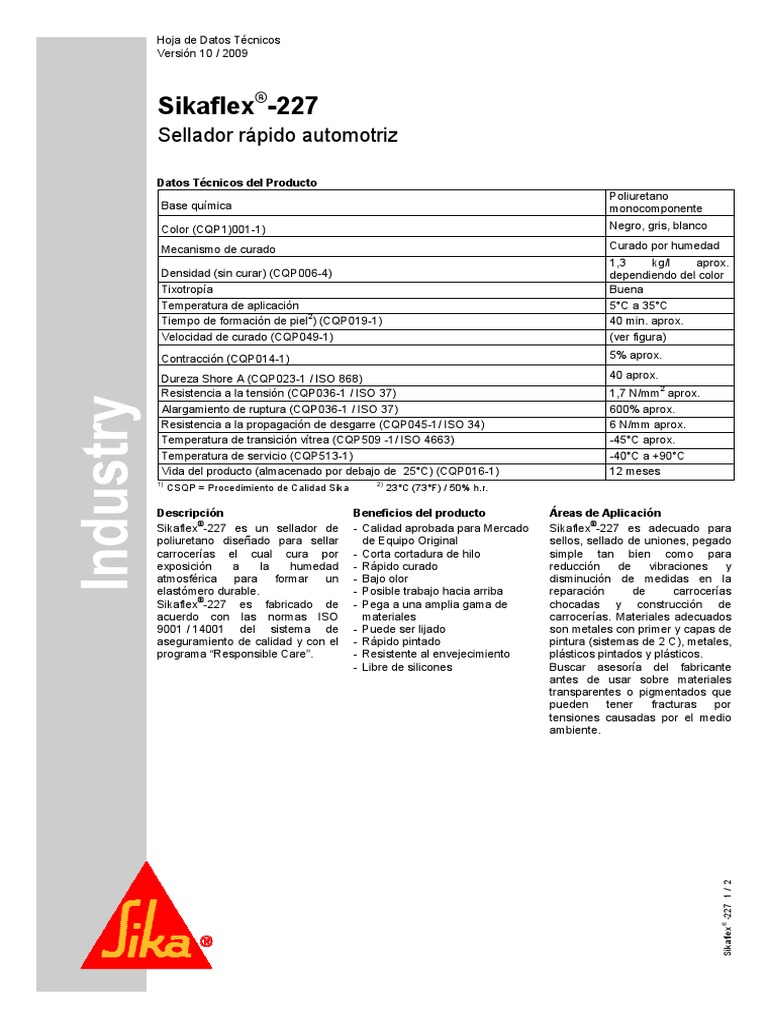 Sikaflex 227 PDF Pintar Agua