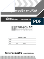PROGRAMACIÓN EN JAVA, Módulo I_Introducción a la Programación_2020-2