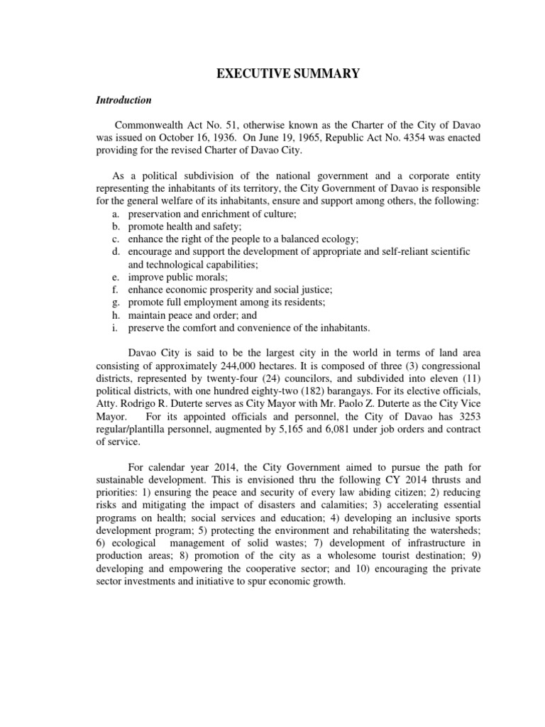 Davao City 2014 Financial Audit Summary | PDF | Regulatory Compliance ...