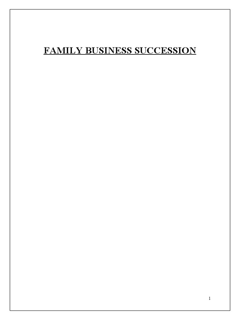 Indian Family Business Succession | PDF | Family | Data