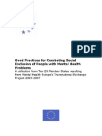 Good Practices For Combating Social Exclusion of People With Mental Health Problems