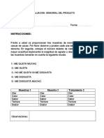 Evaluación Sensorial Del Producto. Cecilia Lopez