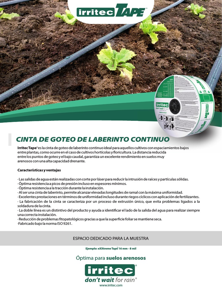 Itape Irritec 8mil 10cm | PDF | Ingeniería Química | Física Aplicada e ...