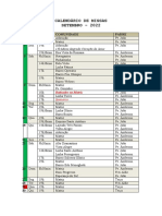 Setembro Agenda Missas