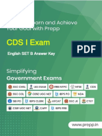 Cds I Exam: English SET B Answer Key