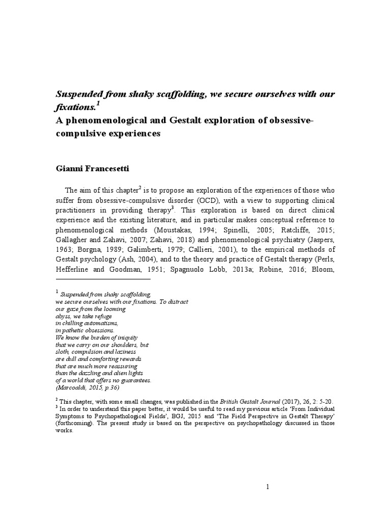 A Phenomenological Exploration of the Lived Experiences of Those