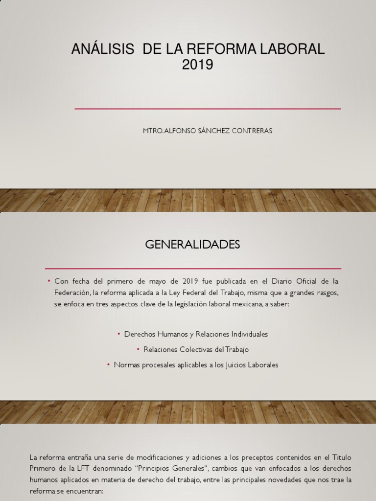 La Reforma Laboral 2019 y Su Implementacion | PDF | Sindicato | Derecho ...