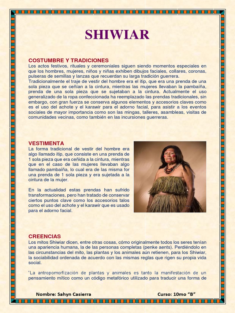 Cultura Shiwiar PDF Ropa Chamanismo