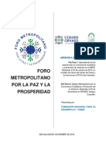 Pre Foro 1 y 2 Metropolitano Por La Paz