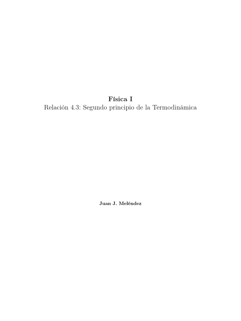 4.3. Segundo Principio de La Termodinámica Soluciones PDF