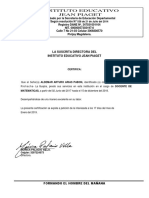 Certificacion Del Piaget - Aldemar