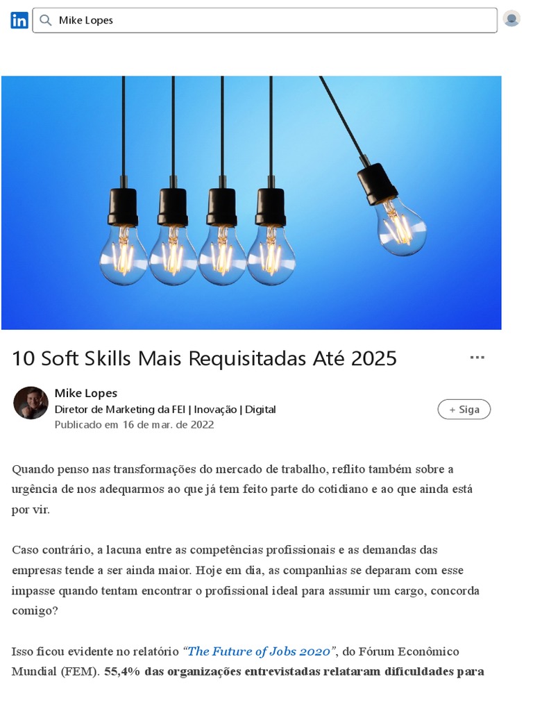 Soft Skills Essenciais até 2025 | PDF | Comunicação | Aprendizado
